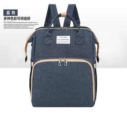 Folding Mommy Bag Multipurpose Portable Folding Crib Bed Large-capacity Baby Backpack Female Mommy Outting Bag Diaper Bags