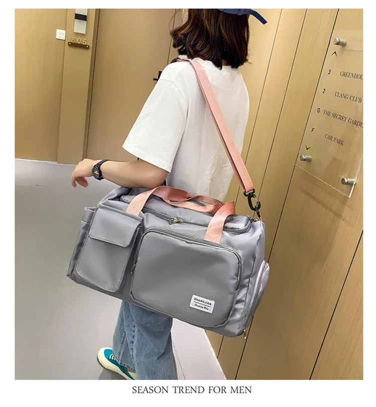 Carry On Travel Bag Large Capacity Gym Bag Weekender Overnight Duffle Bags With Shoe Compartment Sports Fitness Bags for Women