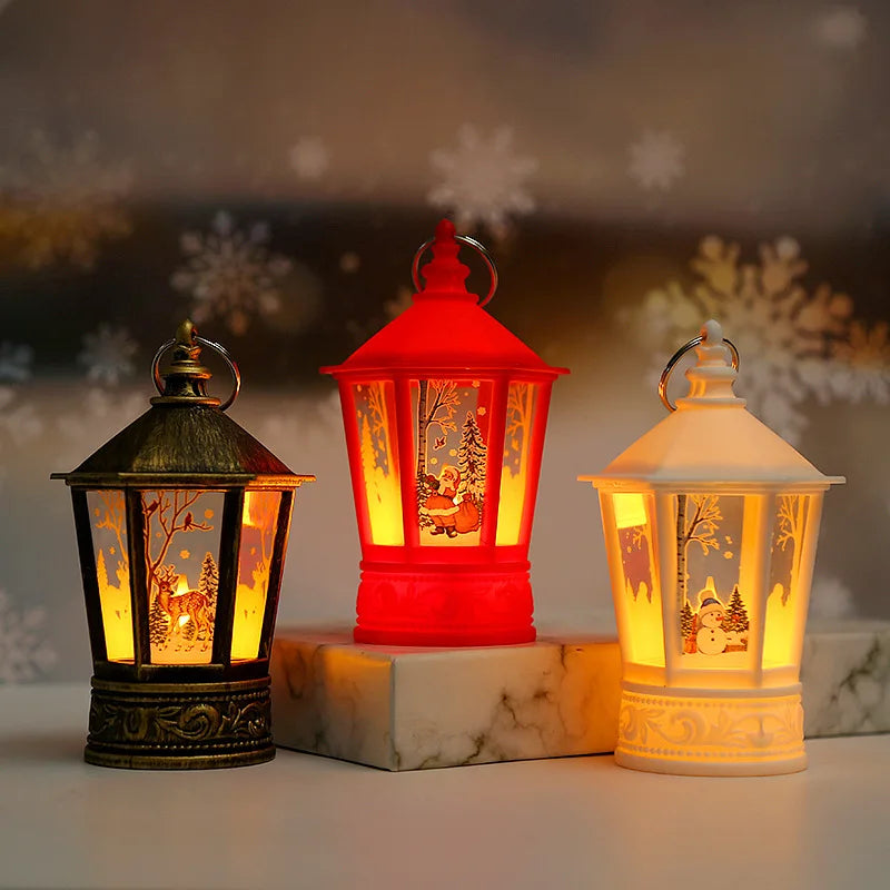 Santa Claus Snowman Lantern Light Merry Christmas Decoration For Home Christmas Tree Ornament Xmas Gifts Navidad 2024 New Year