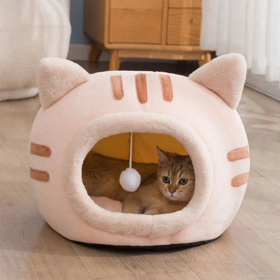 Warm and Cozy Cat Bed for Indoor Cats and Small to Medium Dogs: Soft Washable Sleeping Pad with Comfortable Nest Design Ideal f