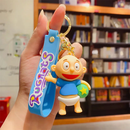 Cartoon Naughty Boy Keychain New Cute Silicone Doll Bag Hanging Car Key Chain