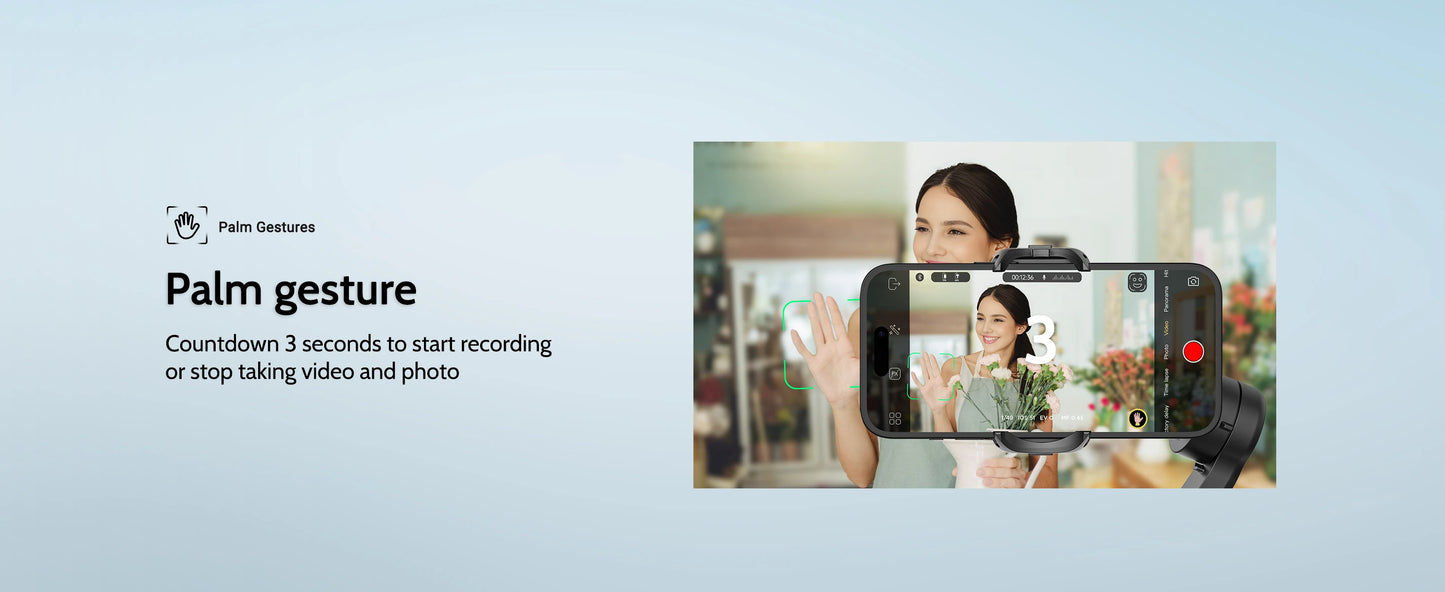 AOCHUAN Smart XPro Smartphone 3 Axis Gimbal Stabilizer For iPhone and Android Smartphone Shooting Video With fill light effect