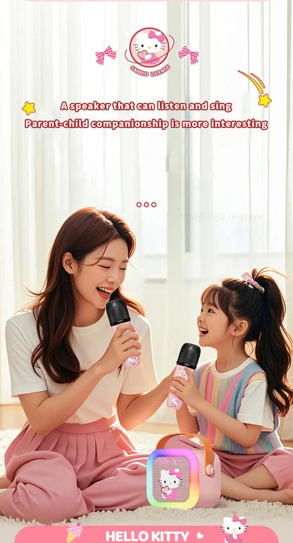 Sanrio Bluetooth Speakers ML07 Karaoke Machine Portable Speakers Bluetooth with Mic LED Light Machine Home Family Singing Gift