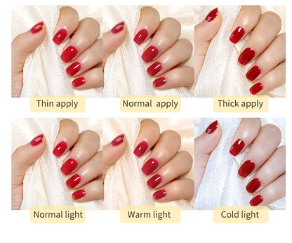 BORN PRETTY 10ml Wine Red Glitter Jelly Nude Gel Nail Polish Soak Off Translucent Color UV Light Cure for Nail Art DIY at Home