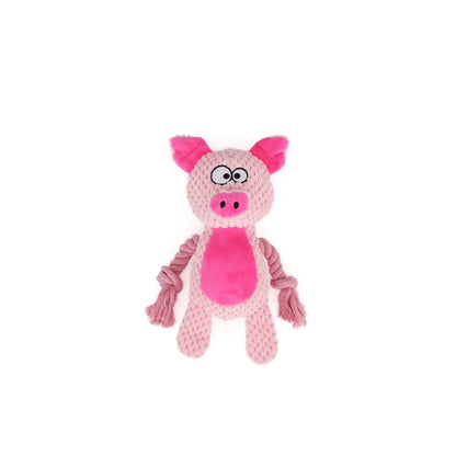 1pc Cartoon Animal Dog Toy Cute Plush Puppy Chew Pet Squeak Knot Toy Cartoon Rabbit Monkey