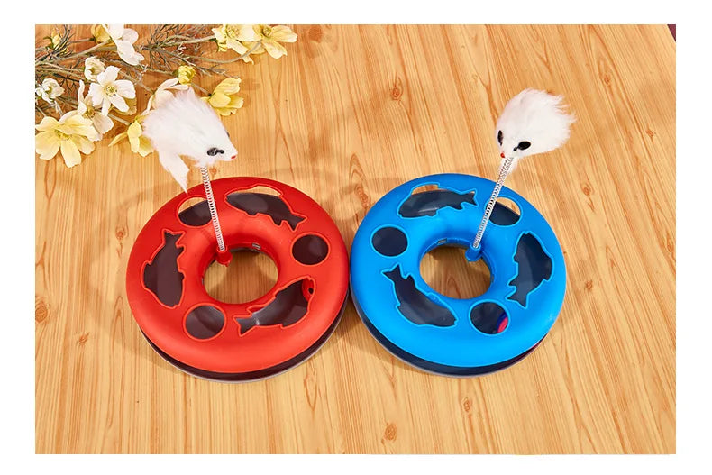 Funny Cat Toys for Indoor Cats Interactive Kitten Toys Roller Tracks with Catnip Spring Pet Toy with Exercise Balls Teaser Mouse