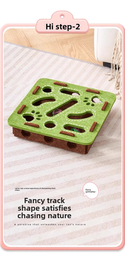 Pet Cat Toys Felt Puzzle Box Interactive Exercise Hunting Game For Indoor Cats Sports Accessories Entertainment