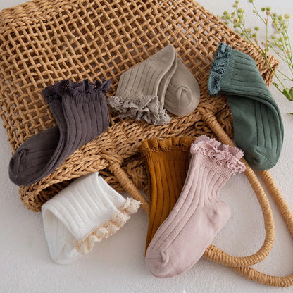 New Ruffle Baby Girls Socks Mesh Kids Socks Cute Lace Frilly Ankle Short Sock Breathable Princess Children Girl Dance Socken