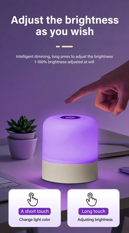 Touch LED Night Light USB Table Lamps Rechargeable Dimmable Bedside Light for Bedroom Decor Home Christmas Gift Child Night Lamp