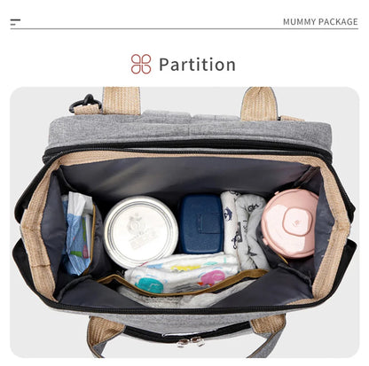 New Folding Mommy Bag Lightweight Portable Folding Crib Bed Large-capacity Baby Backpack Mommy Baby Diapers Bags Outting Bag