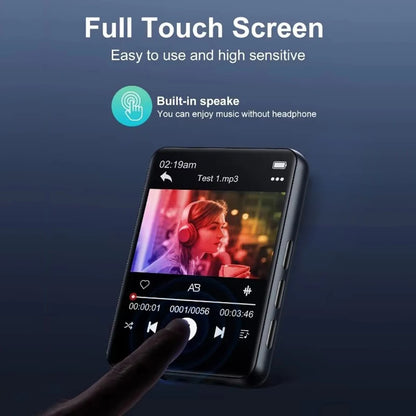 2025 New Bluetooth 5.4 Touch Screen MP3 Player HiFi Lossless Music Play Built-in Speaker 32GB Support Recording E-Book