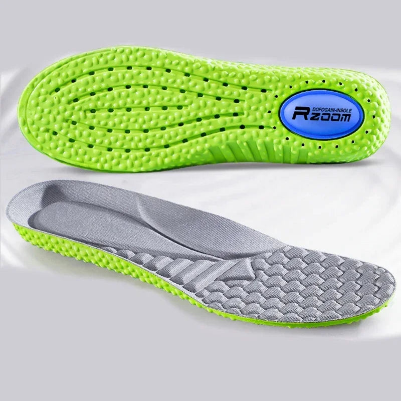 Sports Shock Absorption Insole Green PU Memory Foam Breathable Arch Support Orthopedic Shoes Pad Men Women Feet Care Shoes Pad