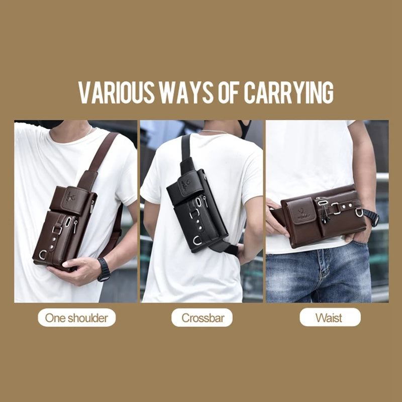 WEIXIER Brand Unisex Single-Shoulder Multi-Function Sports Running Large-Capacity Waist Men's Chest Bag Casual Messenger Wallet