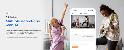 IMILAB-C21 IP Security Camera, 2.5K 360° Night Vision, Baby Monitor with App, 2-Way Audio, AI Detection, 2.4GHz WiFi