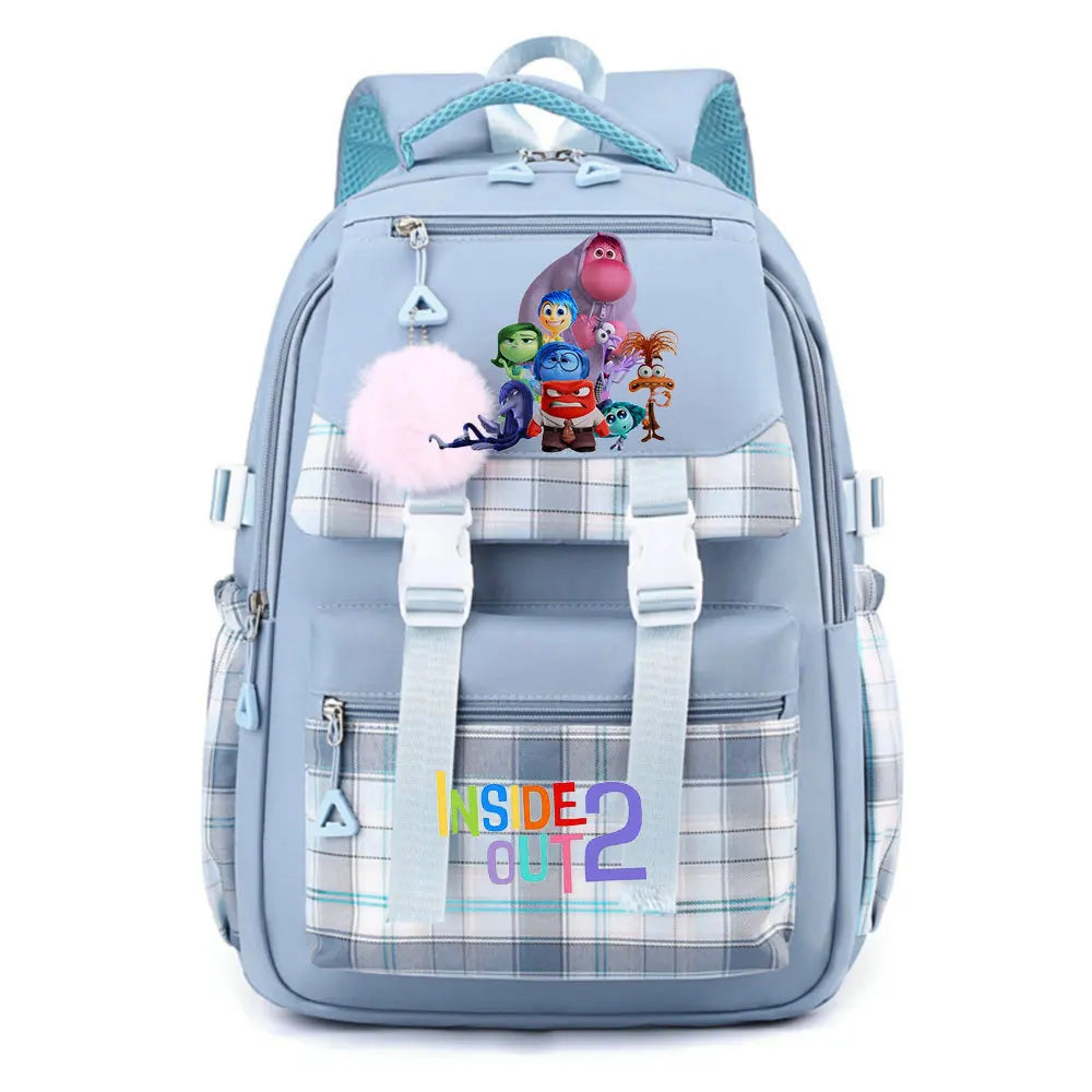Inside Out 2 Girls Anime Cute Backpack Boy Cartoon Printed Schoolbag Children Large Capacity Book Bag Kids Shoulders Bag