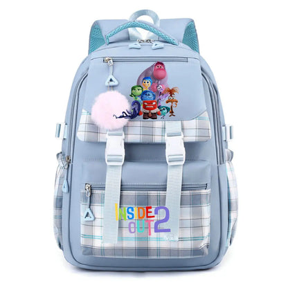 Inside Out 2 Girls Anime Cute Backpack Boy Cartoon Printed Schoolbag Children Large Capacity Book Bag Kids Shoulders Bag