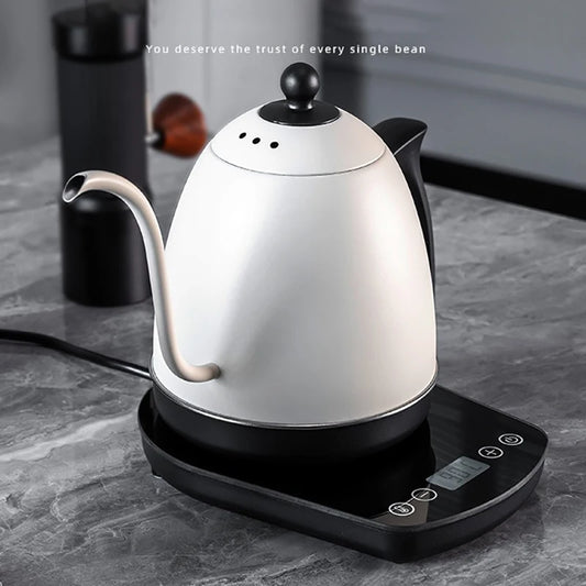 800ml Hand Brew Coffee Pot Intelligent Constant Temperature Electric Kettle Gooseneck Fine-mouth Stainless Steel Teapot Kettles