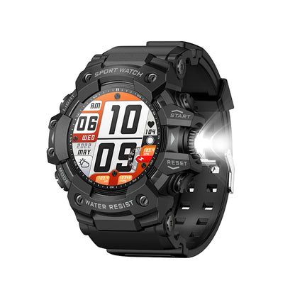 2025New Outdoor Fitness Activities Smart Watch Men Hiking Pedometer Compass LED Flashlight IP68 Waterproof Call Smartwatch