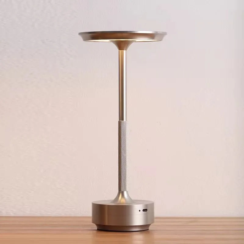 Aluminum Alloy Simple Decorative Lamp LED Night Light Infinitely Dimmable Atmosphere Retro Portable Rechargeable Touch Desk Lamp