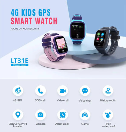 Factory Wholesale 4G Kids GPS Wifi Smartwatch LT31 Children SOS Call LBS Tracker Camera Video Call Kids Gps Smart Watch