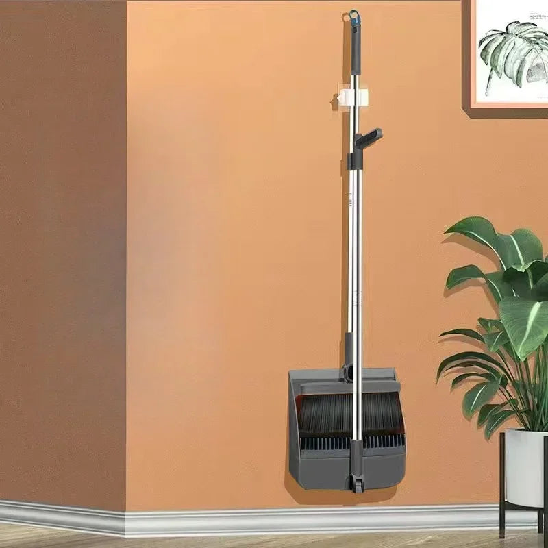 Household Broom Dustpan Combo Set Soft Bristle Broom Strips Nonstick Hair Folding Storage Not Taking Up Space
