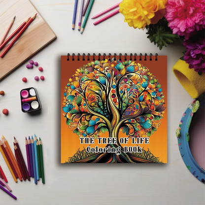 Coloring Book - 7.87 x 7.87 inches 32 pages Tree of Life Coloring Book - Ideal gift for family or friends