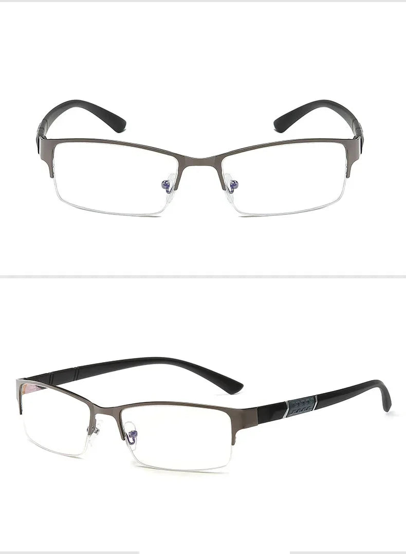 0 -0.5 -1 -1.5 -2 -2.5 -3 -4 -5 -6 Half Metal Frame Nearsighted Glasses Unisex Prescription Myopia