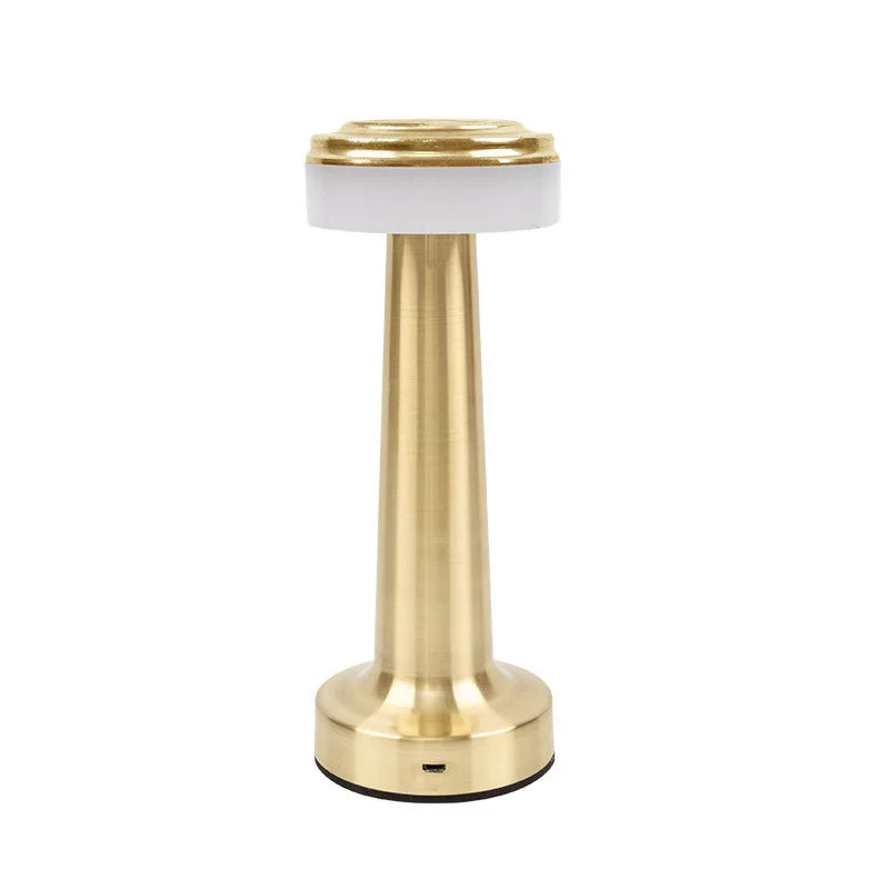 LED Table Lamp Retro Bar Coffee Table Lamp Rechargeable Touch Sensor Wireless Night Light Restaurant Living Room Decor Light
