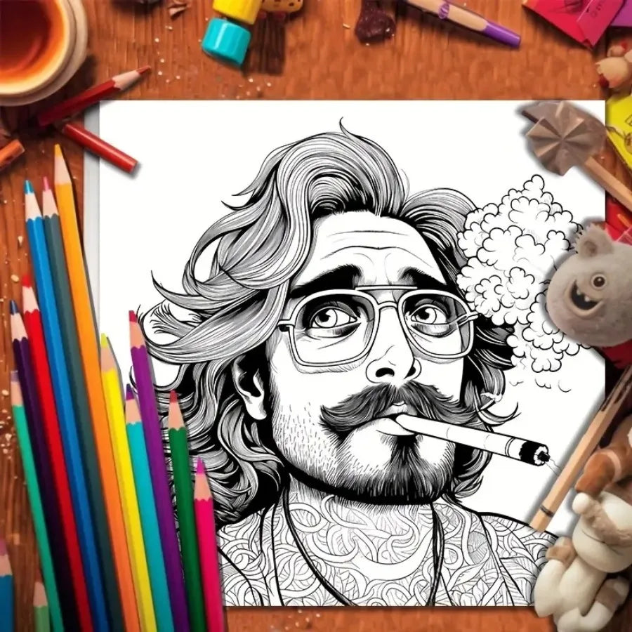 1pc Art Coloring Book Original Upgraded Paper Thickened 22 Pages Stoner Coloring Books Gift For Holiday Birthday Party