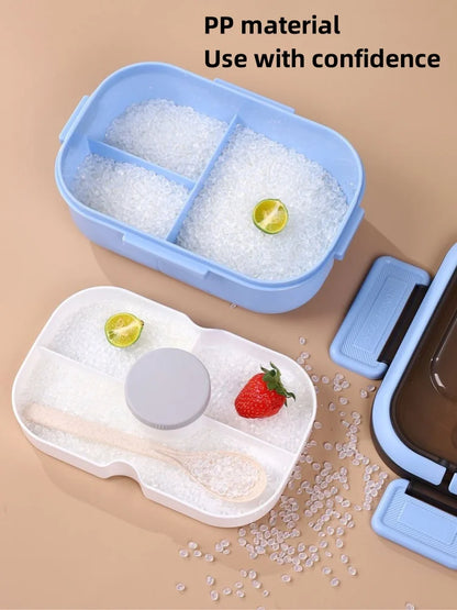 1200ML Double Layer Lunch Box Portable Compartment Salah Fruit Food Box Microwave Lunch Fork and Spoon Picnic Fresh Box