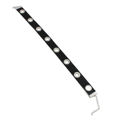 Round Choker Necklaces Collar Black Pu Leather Gothic Accessories Woman Punk Chocker Cosplay Jewelry