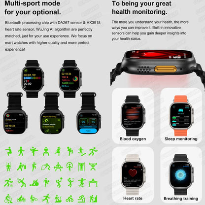DT Ultra 3 Pro Smart Watch HD AMOLED Screen 32GB MP3 MP4 Player  APP Store GPS Navigator ChatGPT NFC Sports Smartwatch Men Women