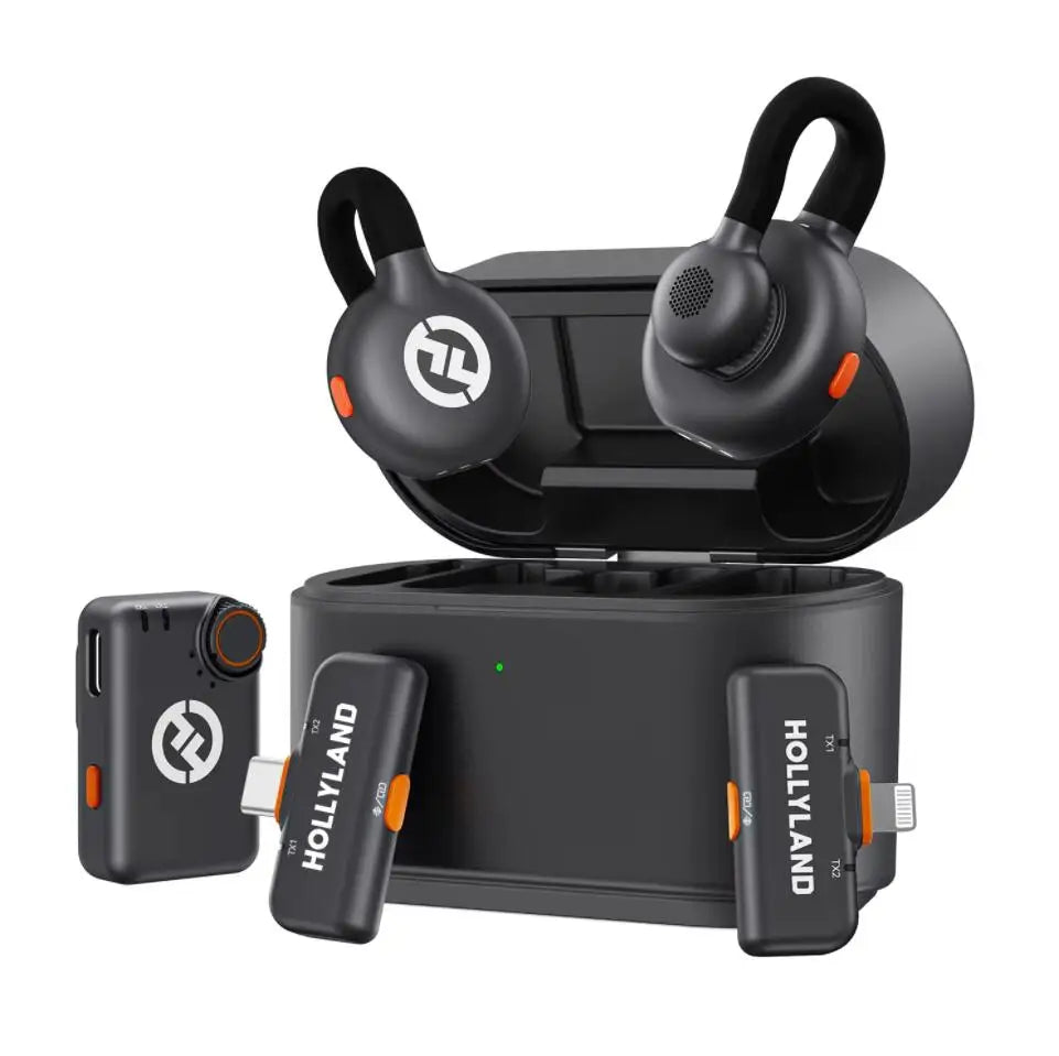 Hollyland Lark M2S Wireless Microphone for Interview Live Streaming Vlog Receiver Transmitter for iPhone Camera Android Phone