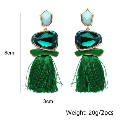 JURAN Bohemia Multicolored Tassel Earrings For Women Fashion Party Jewelry Fringe Dangle Earrings Statement Brincos 2024 Trend