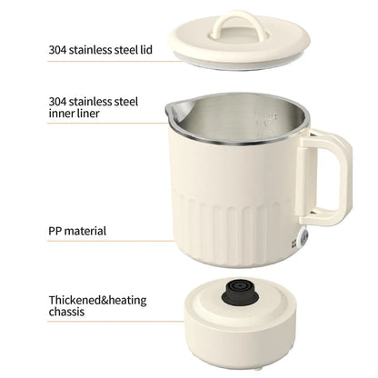 Travel Foldable Kettle 1L Folding Electric Kettles For Boiling Water Fast Boiling Machine With Steamed Egg Rack For Picnic