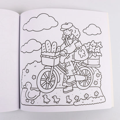 Cozy Atmosphere Relaxing Coloring Book for Adults and Teens Bold Easy-to-follow Patterns and Girl Moments