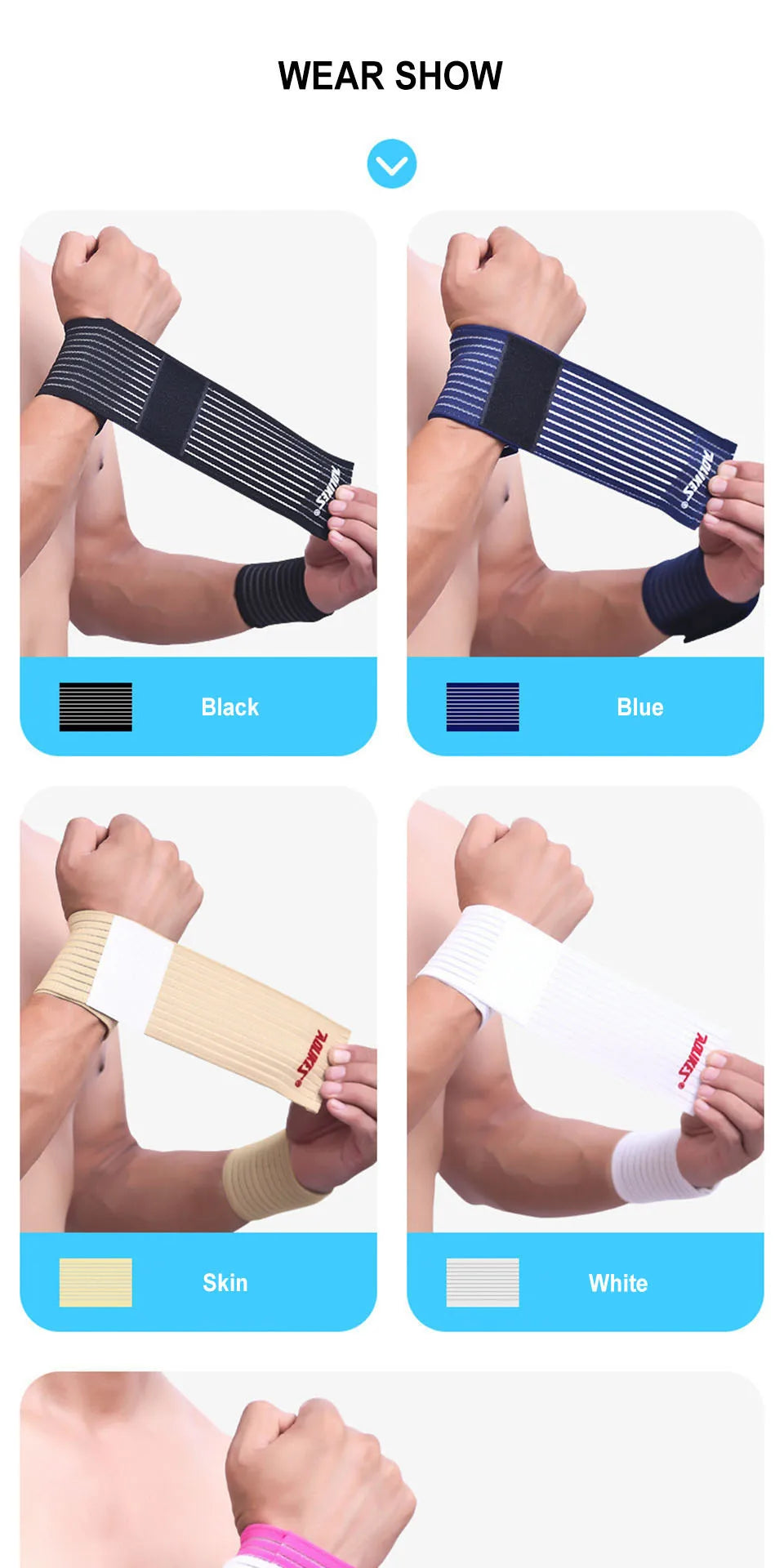 AOLIKES Elastic Wrist Support Band, Wrap Breathable Wrist Brace, Adjustable Wrist Strap, Hand Brace Wraps Breathable Wristband