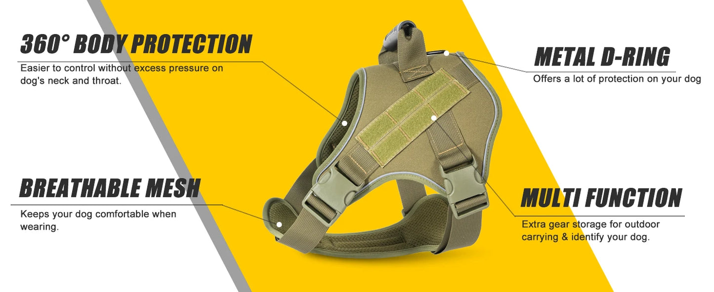 Tactical Dog Harness Pet Doberman Pinscher Pet Training Vest Dog Harness for Small Medium Large Dogs Explosion Proof