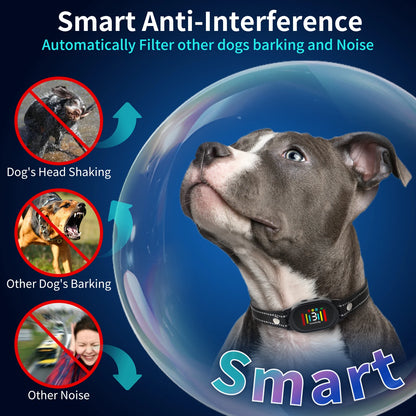 2025 Waterproof AI Intelligent Color Screen Dog Training Supplies E-shock Dog Smart Anti Bark Collar Bark Control