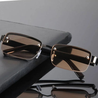 Half-frame Reading Glasses for Men Fashion Prescription Glasses Men's Sight Glasses +1.0 +1.5 +2.0 +2.5 +3.0 +3.5 +4.0