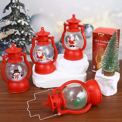 Christmas Night Light with Battery Santa Claus Christmas Tree Portable Lantern LED White Red Lamps Home Xmas Decoration Supplies