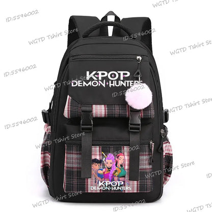 2025 Movie Print Children School Backpack KPop Demon Hunters Multi-function Knapsack Bag Students Girls New Fashion Schoolbag