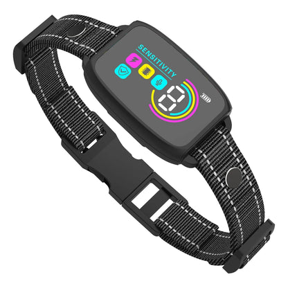 Automatic Anti Barking Dog Collar HD Digital Rechargeable Bark Stopper Smart Stop Barking IP67 Waterproof Collar For Dog