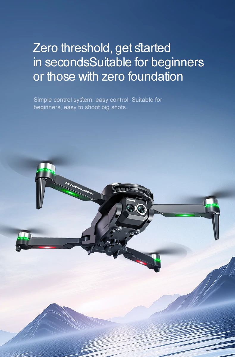 2025 S168 RC Drone Brushless Motor 8K HD Dual Cameras Optical Flow Positioning and Intelligent Obstacle Avoidance Aircraft Toy