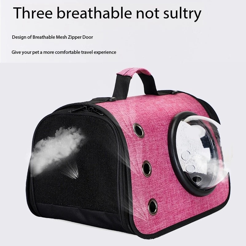 Cat Shoulder Bags High-capacity Cat Bag Foldable Hand-held Space Capsule Mesh Breathable Outing Pet Crossbody Bag Pet Backpack