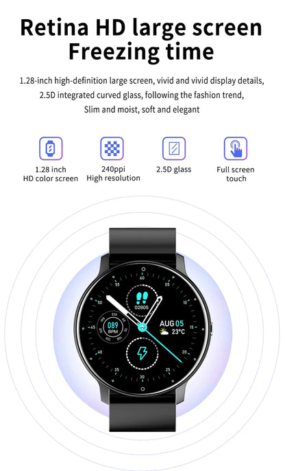 ZL02 Smart Watch Full Touch Screen Sport Fitness Watch IP67 Waterproof Bluetooth Rechargeab Smartwatch Gifts For Men and Women