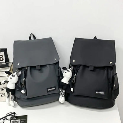 Large Capacity Men's Shoulder Bag Waterproof Multi Pocket Business Backpack Solid Color Lightweight Outdoor Storage Bag