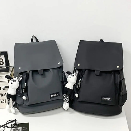 Large Capacity Men's Shoulder Bag Waterproof Multi Pocket Business Backpack Solid Color Lightweight Outdoor Storage Bag