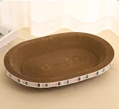 Cat Bed & Scratching Post 2-in-1 - Wear-Resistant Round Nest, Ripple Design for Sleeping/Claw Grinding, Multi-Functional