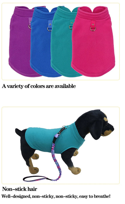 Winter Warm Fleece Dogs Clothes Soft Pet Jacket Vest with D-Ring for Small Puppy Cats Coat Chihuahua French Bulldog Pug Costume